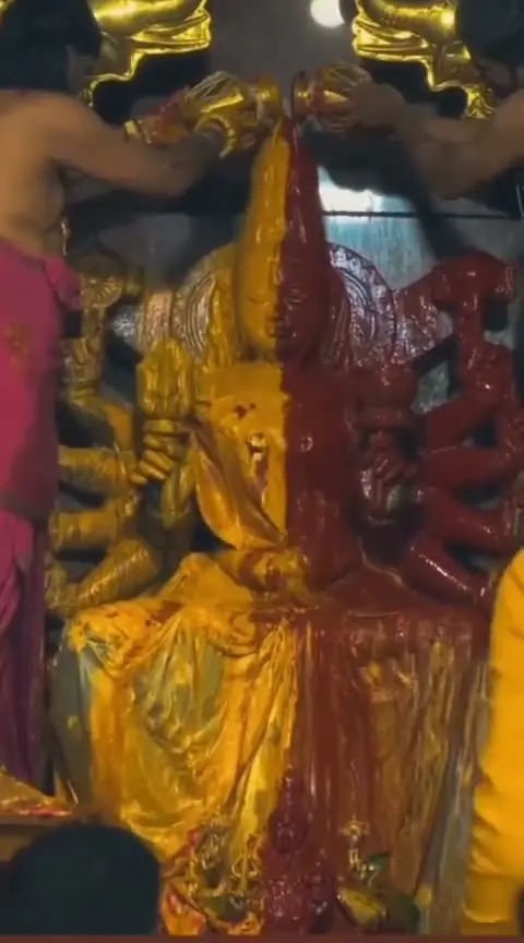 Haldi and kumkum abhishekam of the Devi